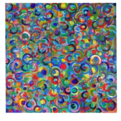 Danza dei colori Pittura acrilica di grandi dimensioni in blu
