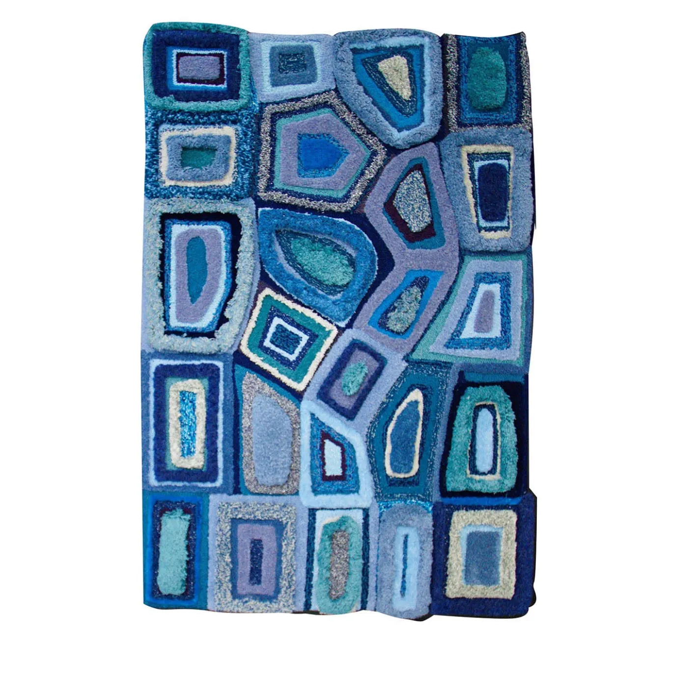 Decostruzione in arazzo blu
