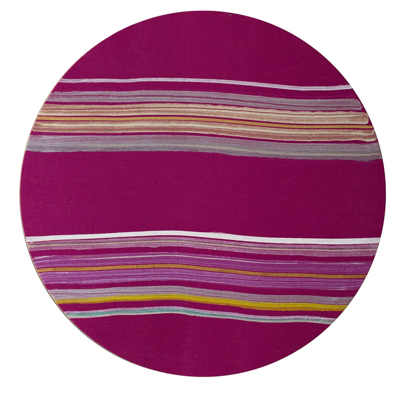 Dipinto astratto rotondo Planet Fuxia