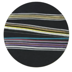 Dipinto astratto rotondo Planet Black