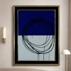 Dipinto Tensione su Blu Notte e Grigio Perla di Giuseppe Caiafa