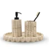 Dispenser di sapone Fold in travertino beige