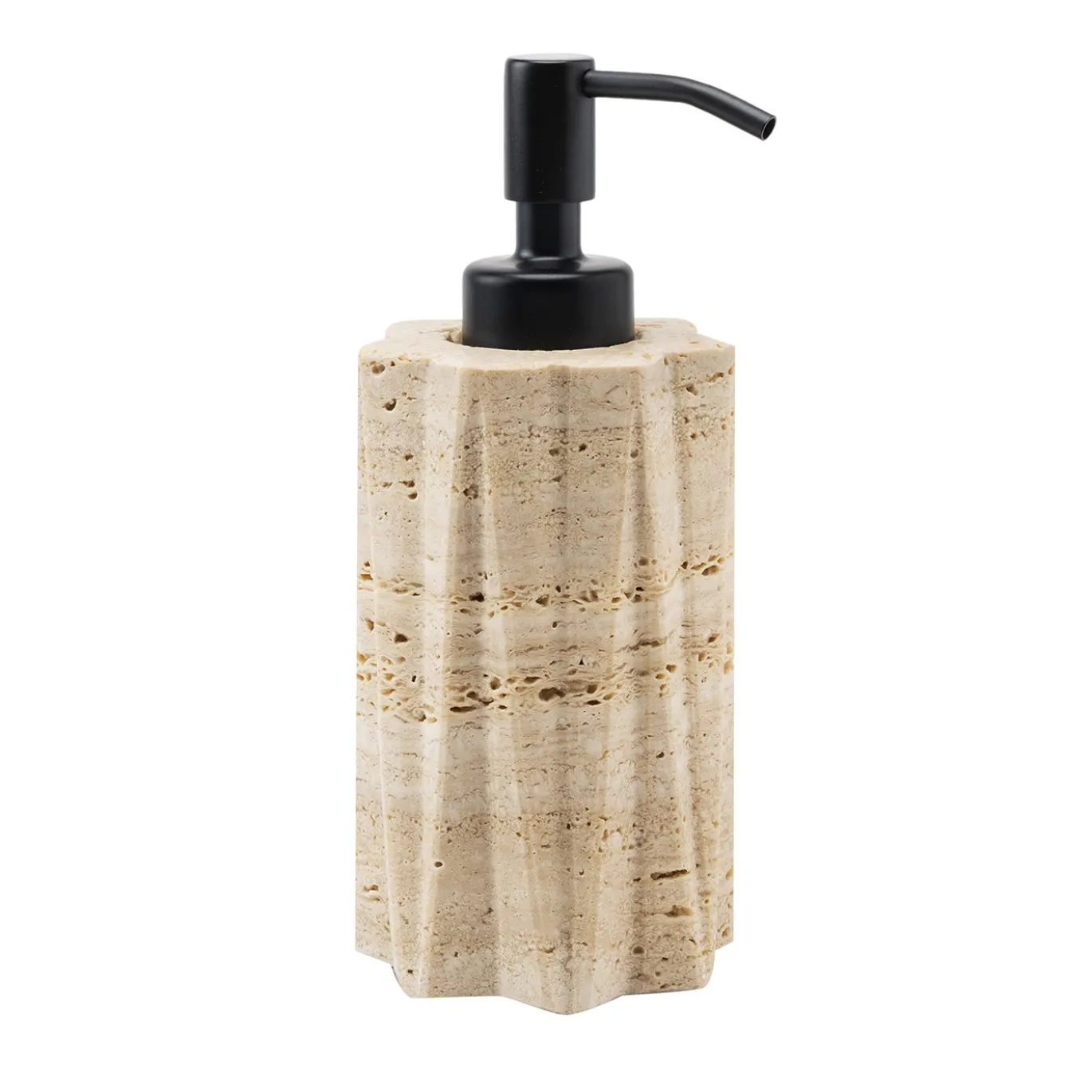 Dispenser di sapone Fold in travertino beige