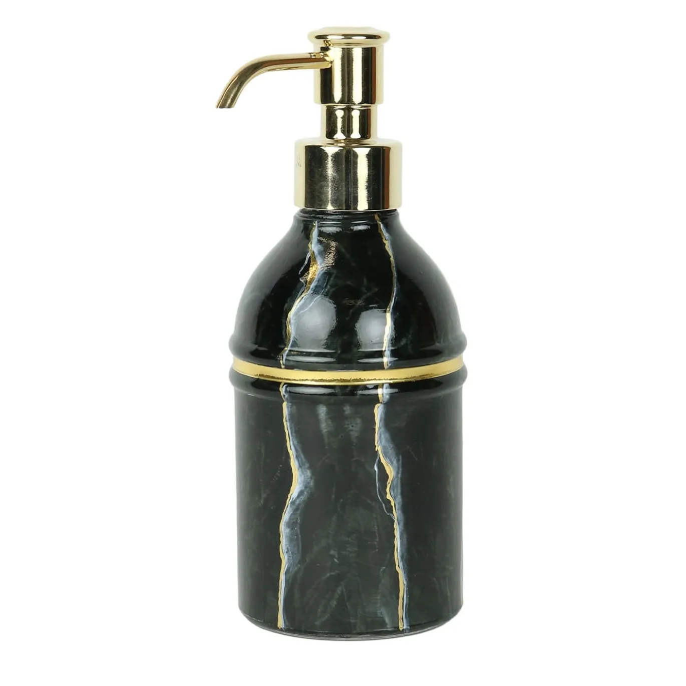Dispenser in vetro ispirato al marmo Portoro