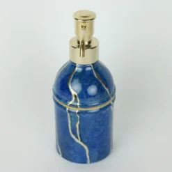 Dispenser in vetro Lapislazzuli con accenti dorati