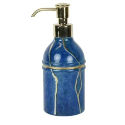Dispenser in vetro Lapislazzuli con accenti dorati