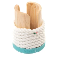 Dispenser per bicchieri di carta turchese e bianco