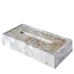 Dispenser per fazzoletti in marmo grigio Stay