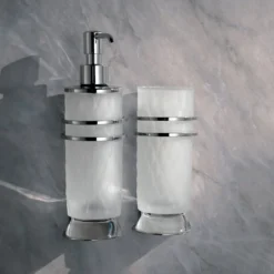 Dispenser per sapone con motivo esagonale