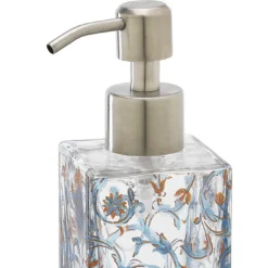 Dispenser per sapone Fragranze in vetro con motivo floreale azzurro