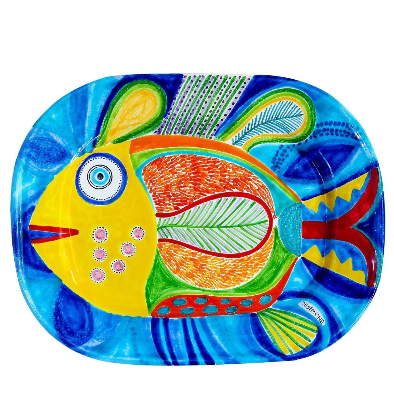 DS Piatto ovale in ceramica Pesce