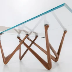 Effetto 71 Tavolo da Ping Pong e Pranzo in Noce e Vetro