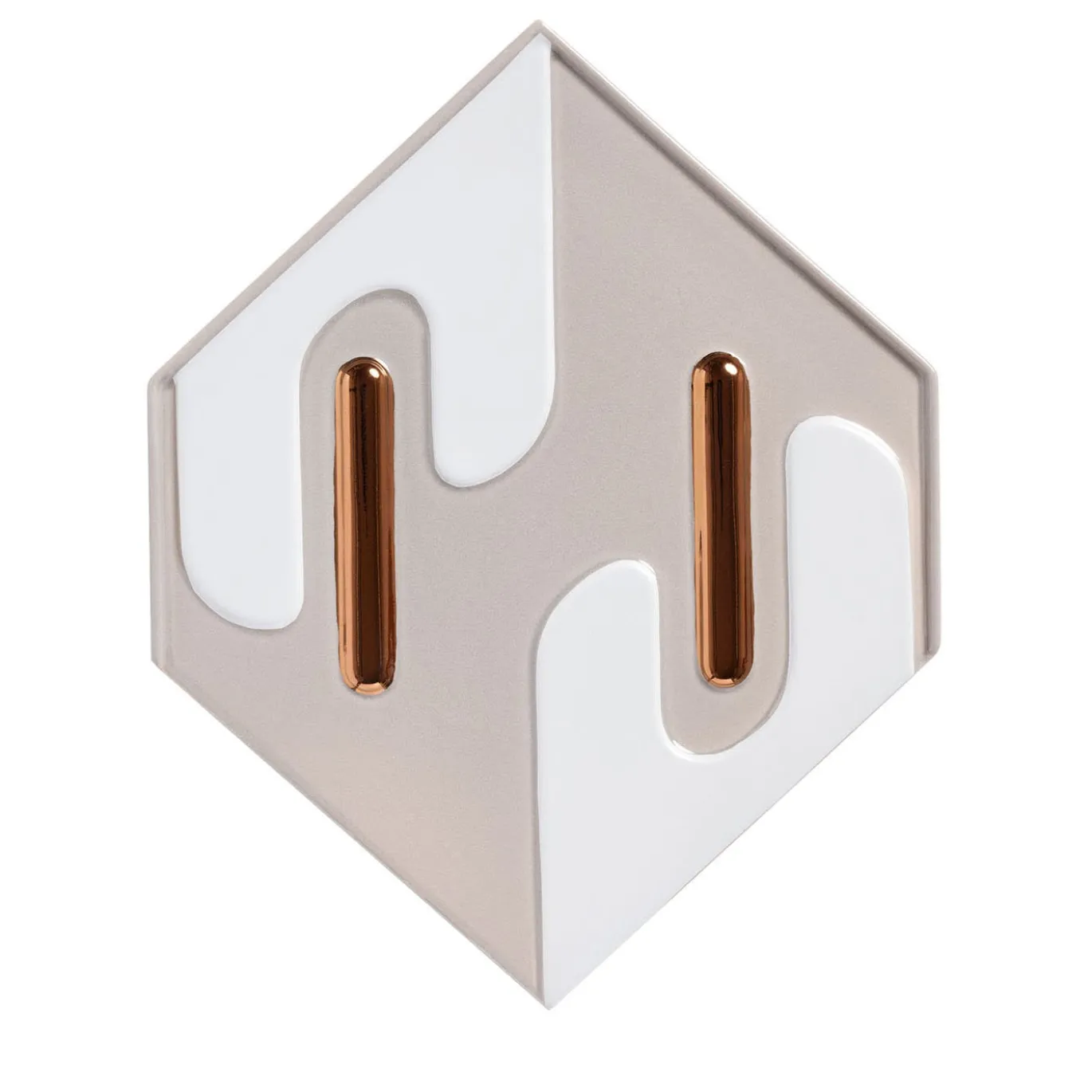 Enigma Ceramica Grigio Lilla Lucida Con Dettagli Oro Di Elena Salmistraro