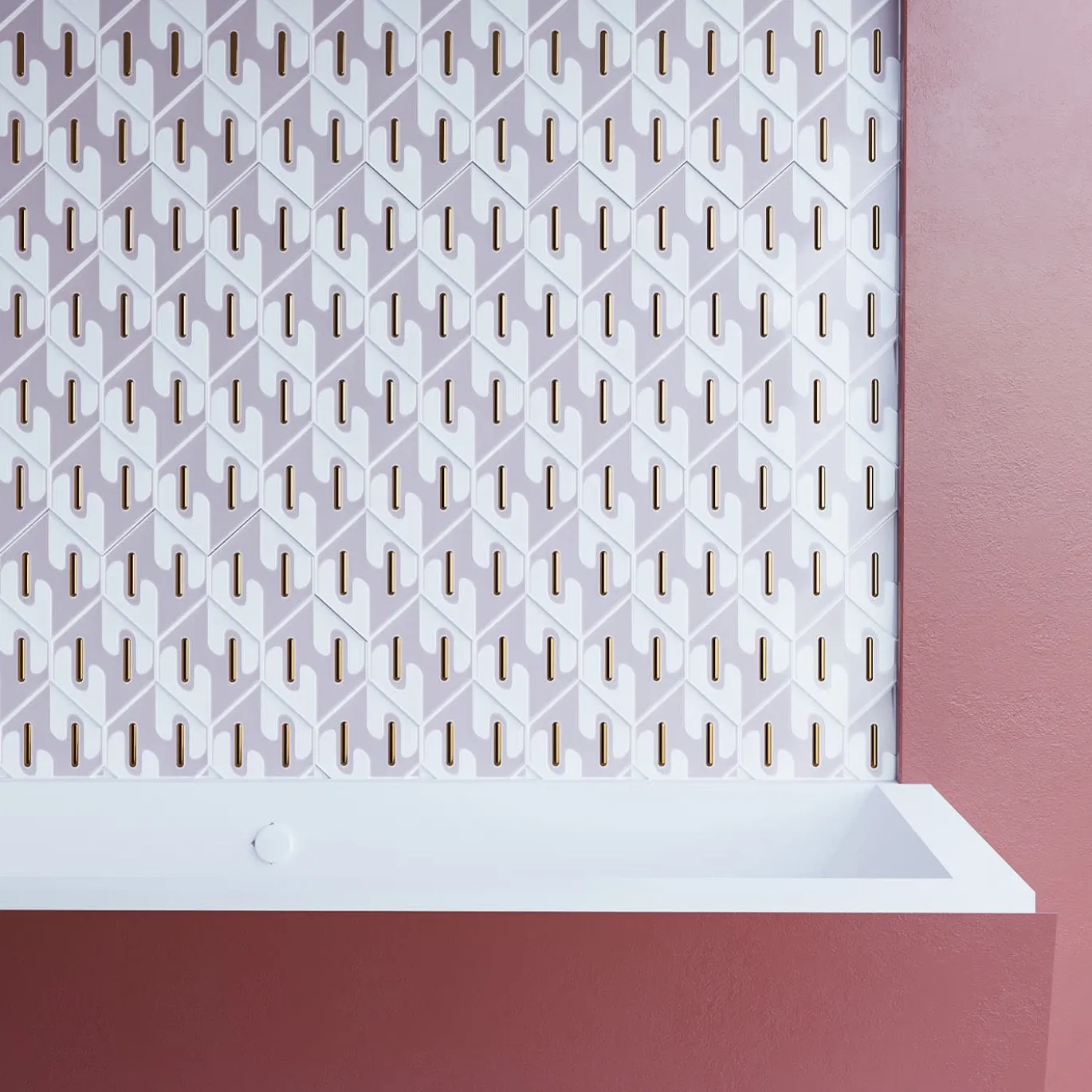 Enigma Ceramica Grigio Satinato Lucido Con Dettagli Rame Piastrella Di Elena Salmistraro