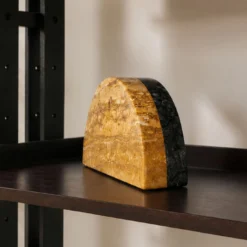 Fermalibri Cake in Marmo Grigio Carnico e Travertino Giallo Persiano