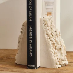 Ferma libri in marmo cristallizzato