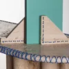 Fermalibri Lulù in Travertino con inserti in filo PVC blu