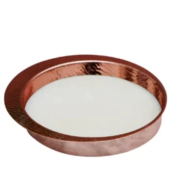 Firenze Vassoio tondo in rame e bianco crema con tasca vuota