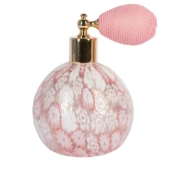 Flacone spray di profumo in oro 24 carati e murrine rosa