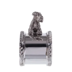 Fox Terrier - Portatovaglioli in argento sterling