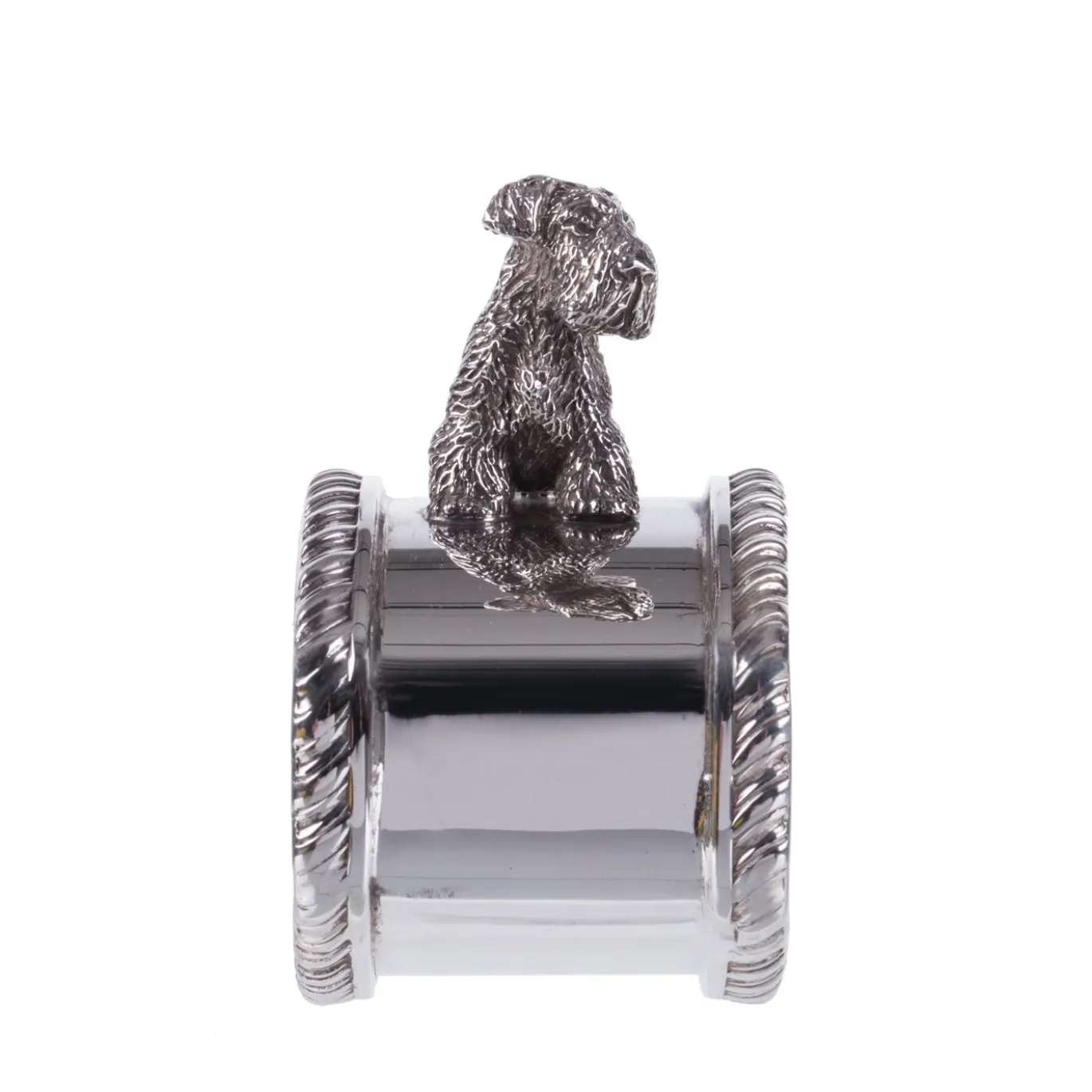 Fox Terrier - Portatovaglioli in argento sterling