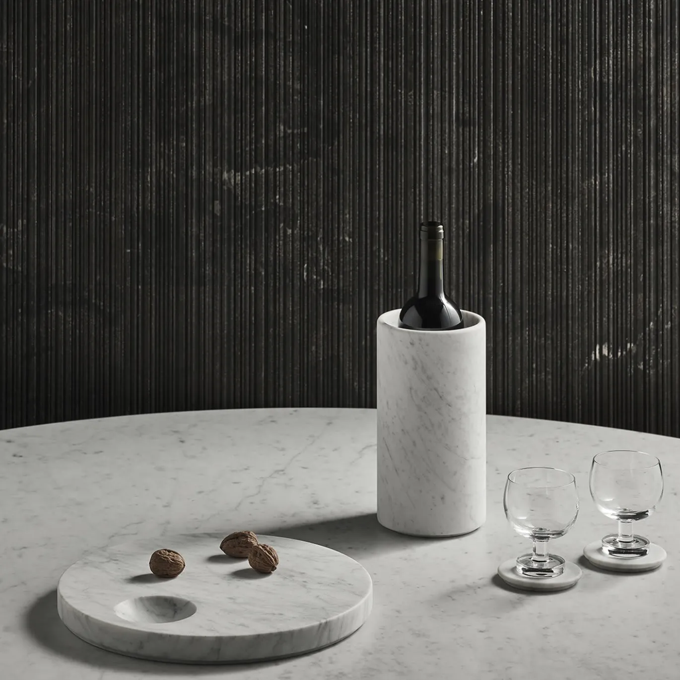 Frigorifero per vini in marmo di Carrara Ellipse