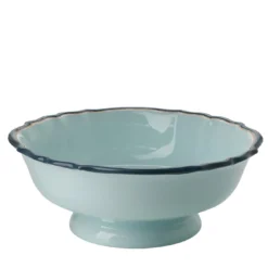 Fruttiera Monogram Celeste Velato in ceramica
