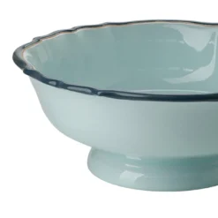 Fruttiera Monogram Celeste Velato in ceramica