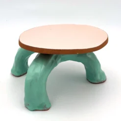 Fungo, alzata per torte a 3 gambe Tiffany e rosa cipria