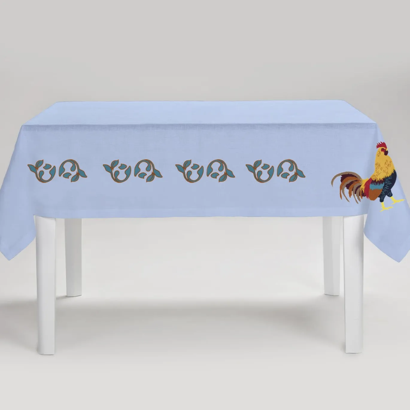 Gallo Tovaglia azzurra rettangolare multicolore