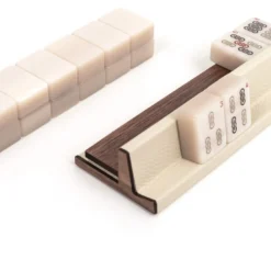 Gioco da Tavolo Mahjong in Pelle Beige