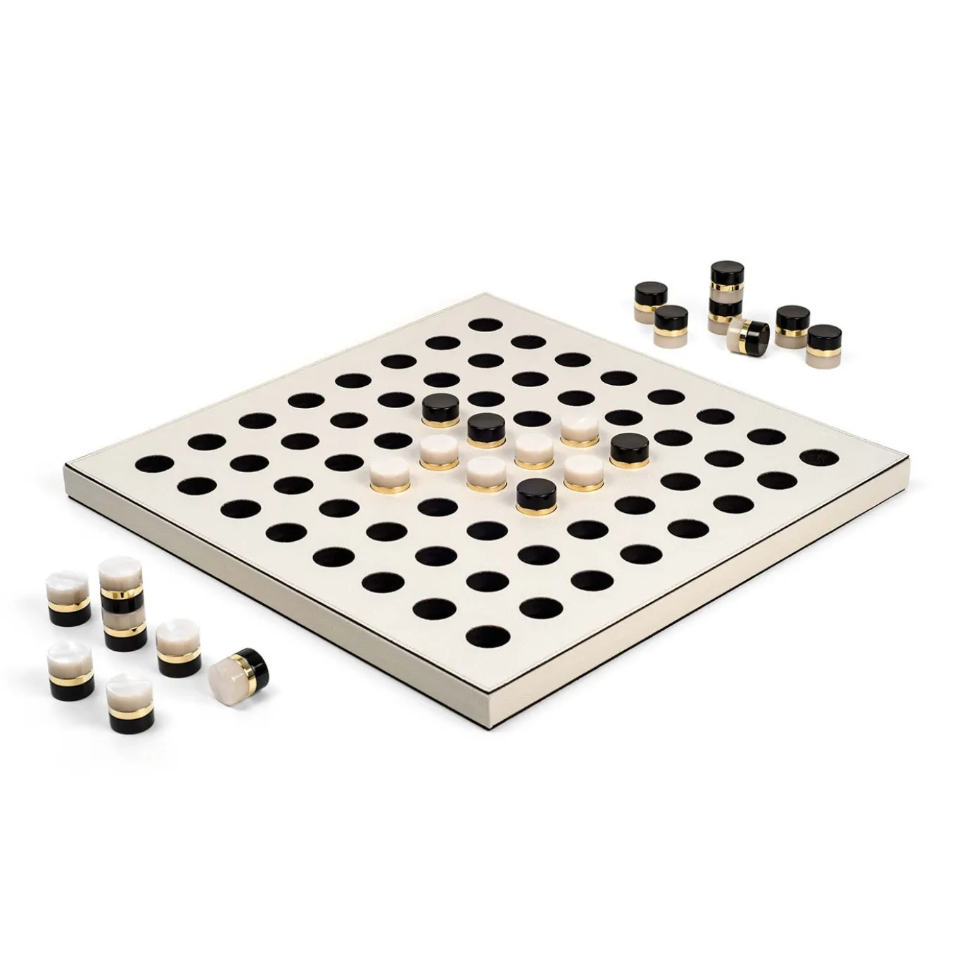 Gioco da tavolo Reversi in pelle crema