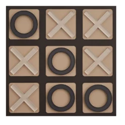 Gioco da Tris in pelle color cioccolato e cappuccino