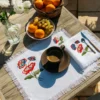 Gioia Set di 2 tovagliette rettangolari bianche