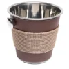 Glacette con corda e inserti in ecopelle beige