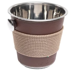 Glacette con corda e inserti in ecopelle beige