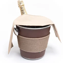Glacette con corda e inserti in ecopelle beige