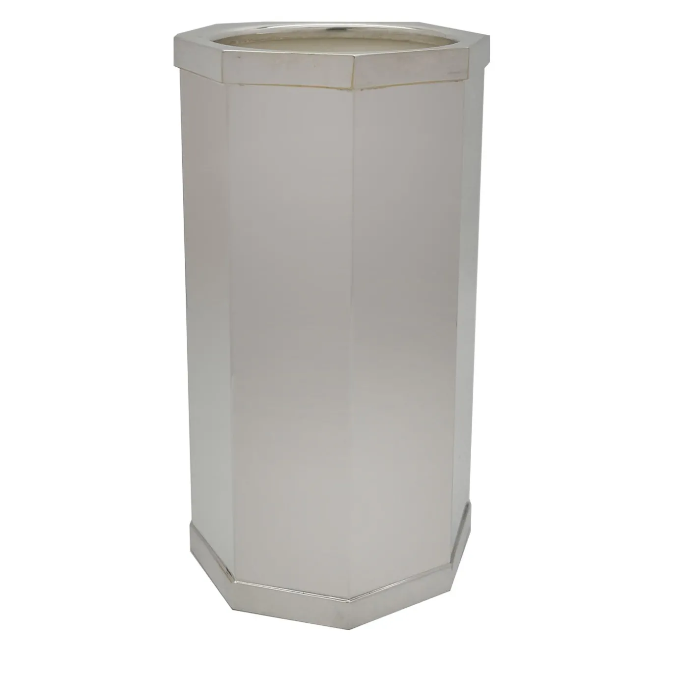 Glacette per vino ottagonale in ottone argento Del Monte