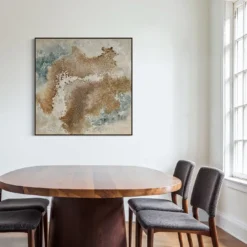 Golden Horn Opera d'arte astratta in resina