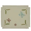 Grano Set di 2 tovagliette ricamate con frange color taupe