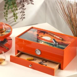 Humidor arancione di ispirazione caraibica (edizione speciale Club)