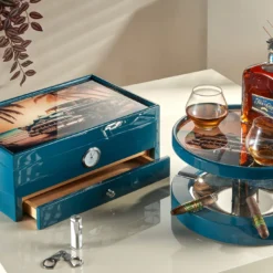 Humidor blu polvere di ispirazione havana (edizione speciale del club)