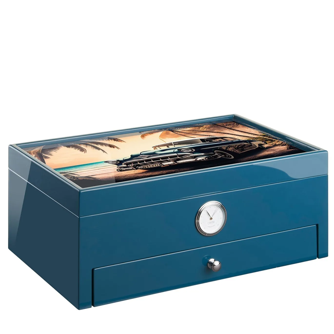 Humidor blu polvere di ispirazione havana (edizione speciale del club)