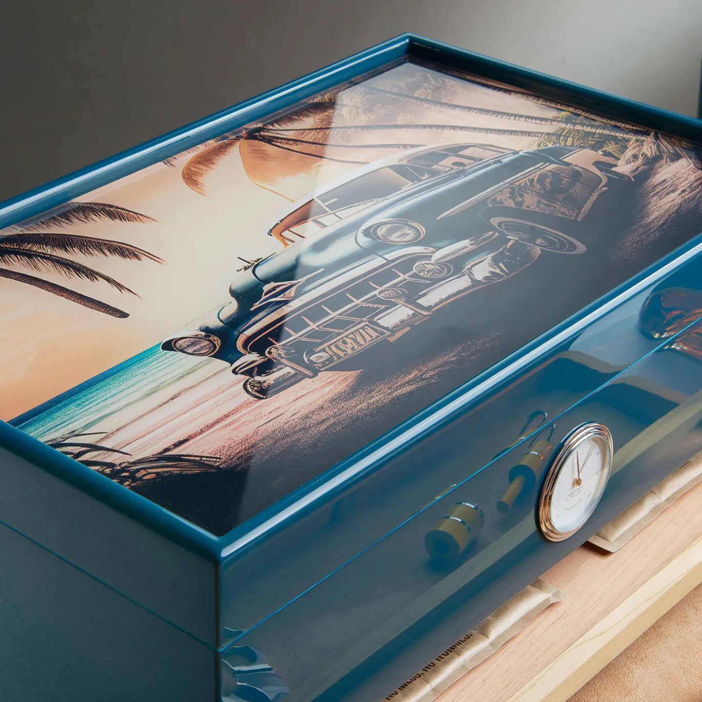 Humidor blu polvere di ispirazione havana (edizione speciale del club)