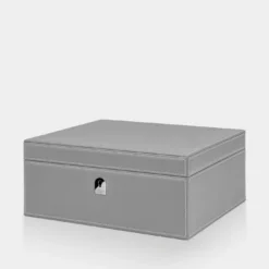 Humidor per sigari in pelle grigia
