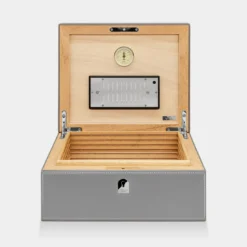 Humidor per sigari in pelle grigia
