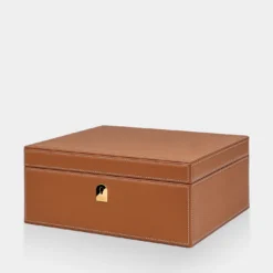 Humidor per sigari in pelle marrone