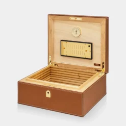 Humidor per sigari in pelle marrone