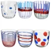 I Diversi Set di 6 bicchieri blu/rossi N. 1