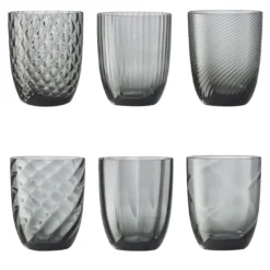 Idra Gray Set di 6 bicchieri da acqua assortiti